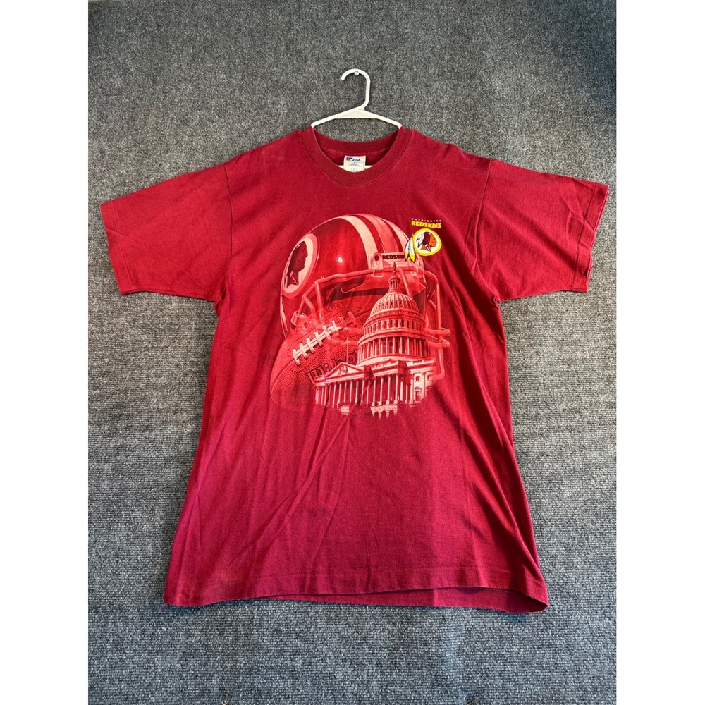 Vintage Pro Layer Washington Redskins T-Shirt Burgundy Red USA Made Mens Large